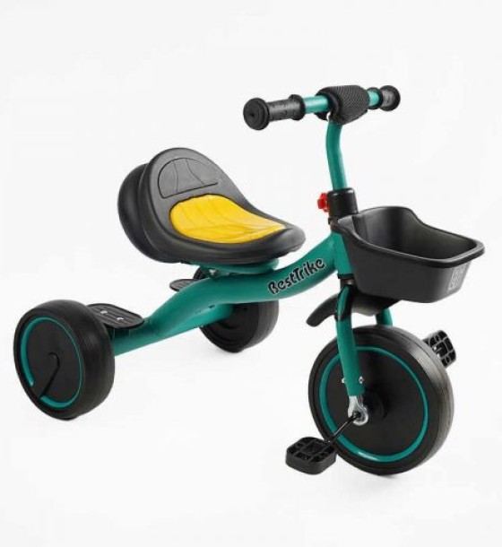 Велосипед 3-х колісний BS-47603 Best Trike (1) колеса EVA переднє 10’’, заднє 8’’, сталева рама, УКР.ОЗВУЧУВАННЯ, світло, кошик, в коробці