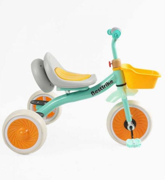 Велосипед 3-х колісний BS-49151 Best Trike (1) колеса EVA переднє 10’’, заднє 8’’, сталева рама, УКР.ОЗВУЧУВАННЯ, світло, кошик, в коробці