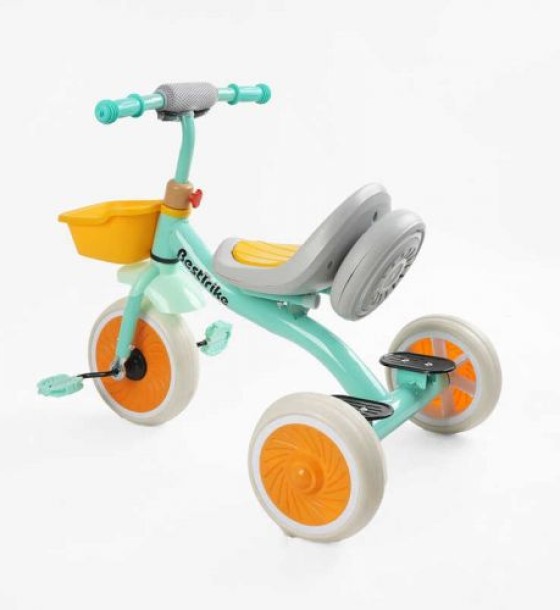 Велосипед 3-х колісний BS-49151 Best Trike (1) колеса EVA переднє 10’’, заднє 8’’, сталева рама, УКР.ОЗВУЧУВАННЯ, світло, кошик, в коробці