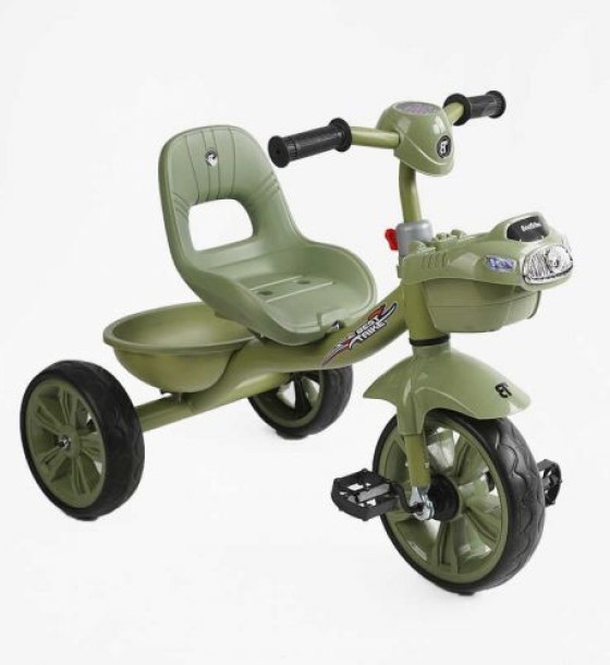 Велосипед 3-х колісний BS-60417 Best Trike (1) колеса EVA переднє 10’’, заднє 8’’, сталева рама, УКР. ОЗВУЧУВАННЯ, кошик, в коробці