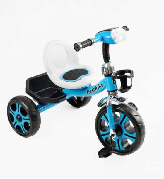 Велосипед 3-х колісний BS-24513 Best Trike (1) колеса EVA переднє 12’’, заднє 10’’, сталева рама, фара з музикою та світлом, кошик, в коробці