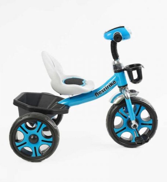 Велосипед 3-х колісний BS-24513 Best Trike (1) колеса EVA переднє 12’’, заднє 10’’, сталева рама, фара з музикою та світлом, кошик, в коробці
