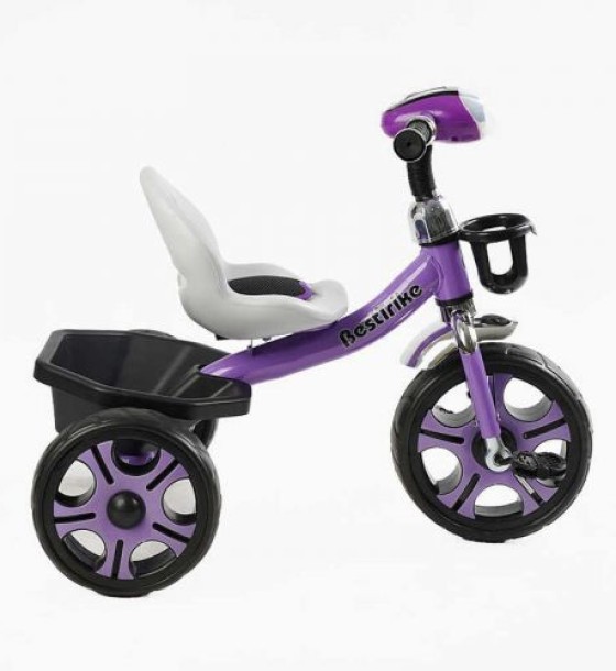 Велосипед 3-х колісний BS-27102 Best Trike (1) колеса EVA переднє 12’’, заднє 10’’, сталева рама, фара з музикою та світлом, кошик, в коробці