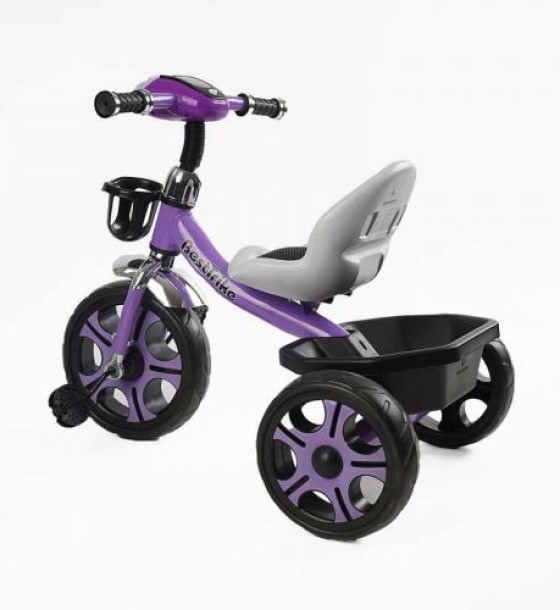 Велосипед 3-х колісний BS-27102 Best Trike (1) колеса EVA переднє 12’’, заднє 10’’, сталева рама, фара з музикою та світлом, кошик, в коробці