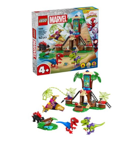 Конструктор LEGO Spidey Битва Павука та раптора Гоббі у штаб-будинку на дереві (11200)