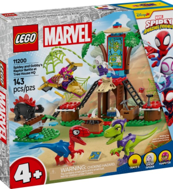 Конструктор LEGO Spidey Битва Павука та раптора Гоббі у штаб-будинку на дереві (11200)