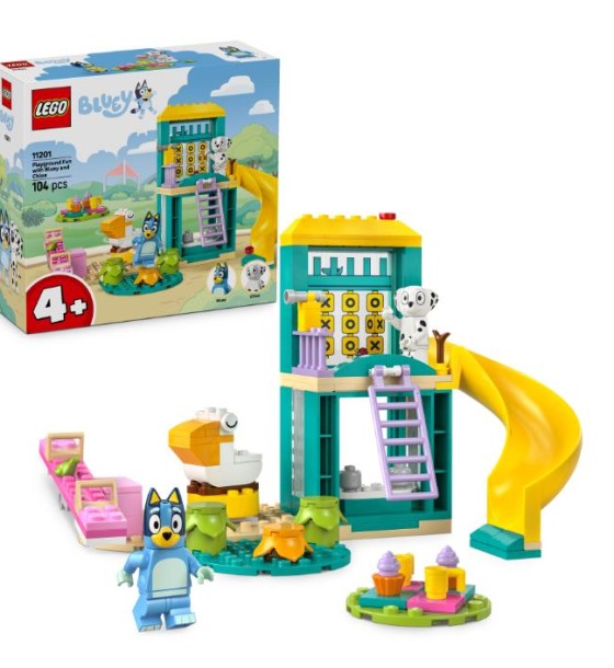 Конструктор LEGO Bluey Веселощі з Блуї та Хлоєю на ігровому майданчику (11201)