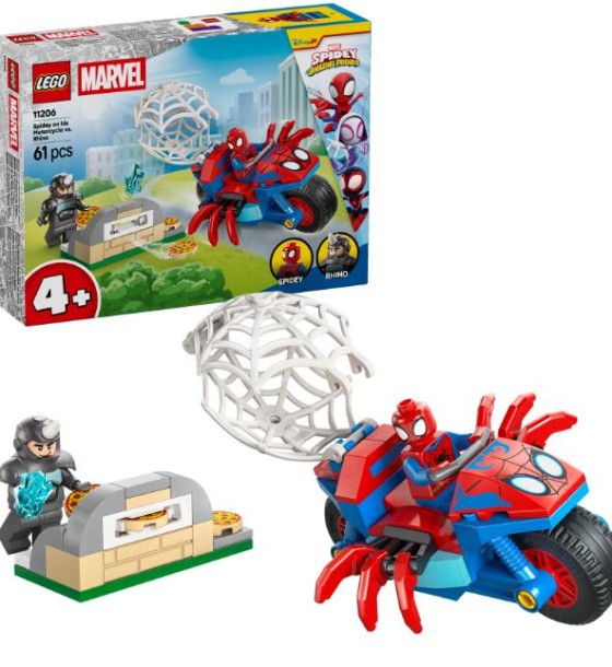 Конструктор LEGO Spidey Павук на мотоциклі проти Носорога (11206)