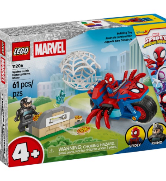 Конструктор LEGO Spidey Павук на мотоциклі проти Носорога (11206)