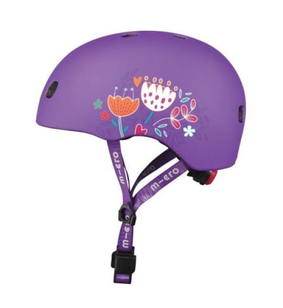 Захисний шолом Micro - Фіолетовий з квітами (52-56 cm, M)