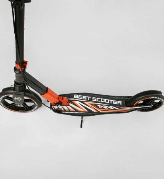 Самокат алюмінієвий Best Scooter 79740 колеса PU, ФАРА, затискач керма, d передніх коліс - 230мм, d задніх коліс 200мм, 1 амортизатор передній