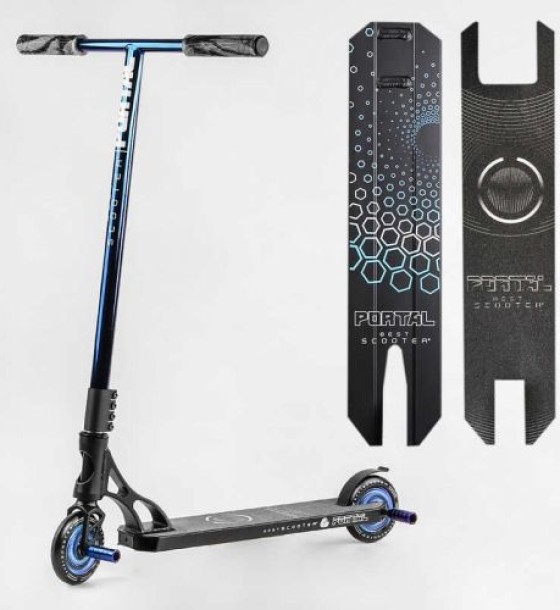 Самокат трюковий "Best Scooter. Portal" (HIC-система, ПЕГИ, алюмінієвий диск та дека, колеса PU, d=120 мм, ширина керма 58 см)