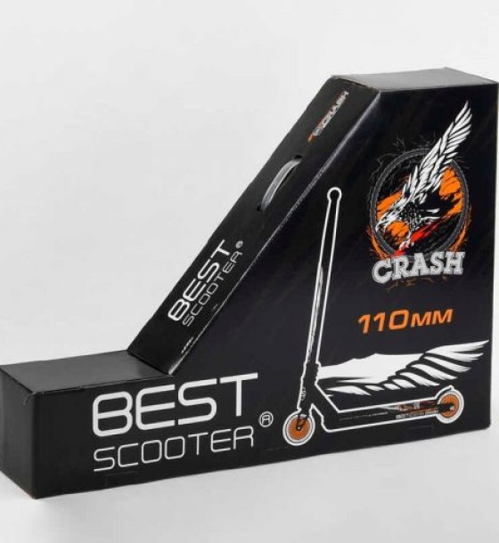 Самокат трюковий "Best Scooter. CRASH" (HIC-система, ПЕГІ, алюмінієвий диск і дека, колеса 110 мм PU, ширина керма - 57 см, в коробці)