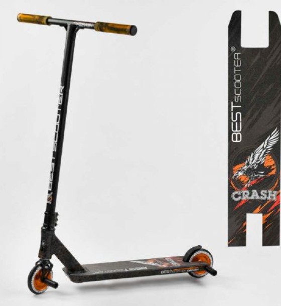 Самокат трюковий "Best Scooter. CRASH" (HIC-система, ПЕГИ, алюмінієвий диск і дека, колеса 110 мм PU, ширина керма - 57 см, в коробці)