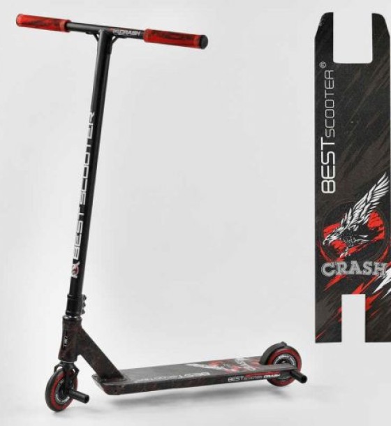 Самокат трюковий "Best Scooter. CRASH" (HIC-система, ПЕГИ, алюмінієвий диск і дека, колеса 110 мм PU, ширина керма - 57 см, в коробці)