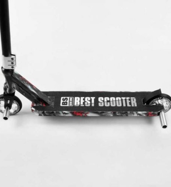 Самокат трюковий "Best Scooter" (HIC-система, ПЕГИ, алюмінієвий диск та дека з ПРИНТОМ, колеса PU, d = 110мм, ширина керма - 60 см, в коробці)
