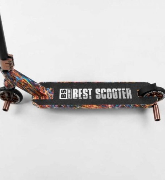 Самокат трюковий "Best Scooter" (HIC-система, ПЕГИ, алюмінієвий диск та дека з ПРИНТОМ, колеса PU, d = 110мм, ширина керма - 60 см)