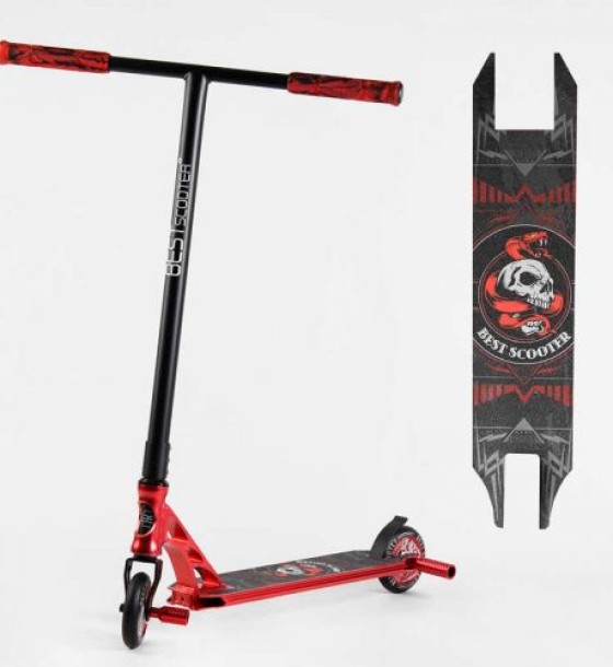 Самокат трюковий "Best Scooter" (HIC-система, ПЕГИ, алюмінієвий диск та дека, АНОДОВАНЕ ФАРБУВАННЯ, колеса PU, d = 110 мм, ширина керма - 60 см)