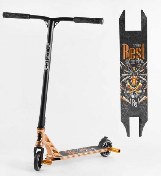 Самокат трюковий "Best Scooter" (HIC-система, ПЕГИ, алюмінієвий диск та дека, АНОДОВАНЕ ФАРБУВАННЯ, колеса PU, d = 110мм, ширина керма - 60 см)