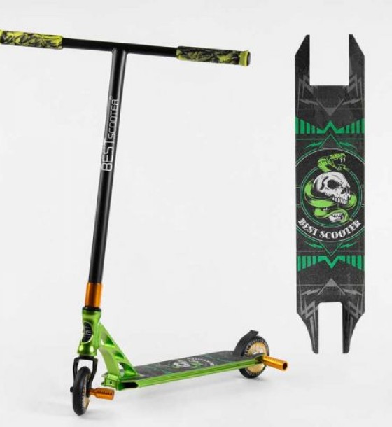 Самокат трюковий "Best Scooter" (HIC-система, ПЕГИ, алюмінієвий диск та дека, АНОДОВАНЕ ФАРБУВАННЯ, колеса PU, d = 110мм, ширина керма - 60 см)