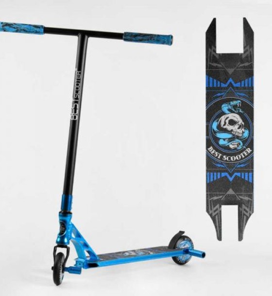Самокат трюковий "Best Scooter" (HIC-система, ПЕГИ, алюмінієвий диск та дека, АНОДОВАНЕ ФАРБУВАННЯ, колеса PU, d = 110мм, ширина керма - 60 см)