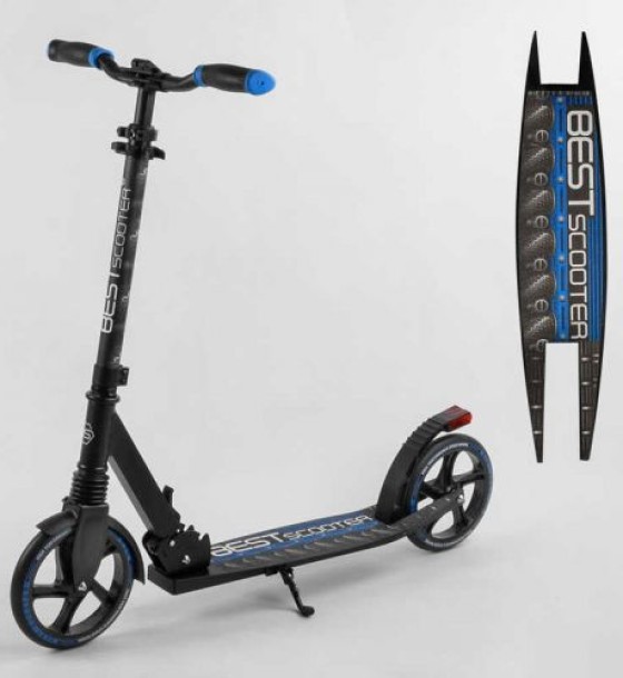 Самокат алюмінієвий "Best Scooter" (гальмо зі світлом, колеса PU, діаметр коліс - 200 мм, 1 амортизатор передній, затиск керма)