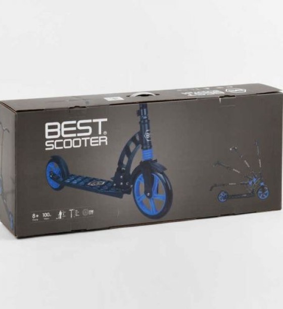 Самокат двоколісний "Best Scooter" (колеса PU, d переднього колеса - 23 см, d заднього колеса - 18 см, 1 амортизатор)