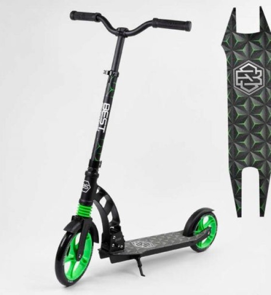 Самокат двоколісний "Best Scoote" (колеса PU, d переднього колеса - 23 см, d заднього колеса - 18 см, 1 амортизатор передній)