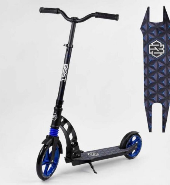Самокат двоколісний "Best Scooter" (колеса PU, d переднього колеса - 23 см, d заднього колеса - 18 см, 1 амортизатор передній)