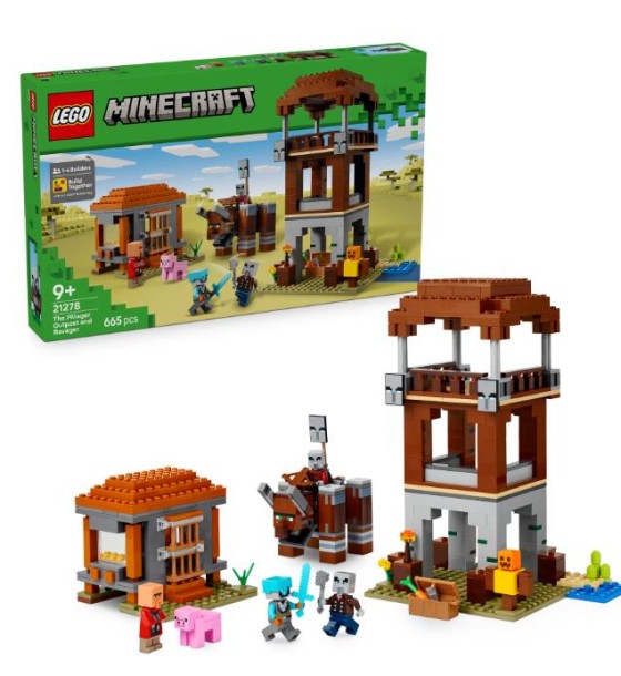 Конструктор LEGO Minecraft Аванпост розбійників та спустошувач (21278)