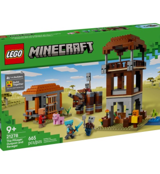 Конструктор LEGO Minecraft Аванпост розбійників та спустошувач (21278)