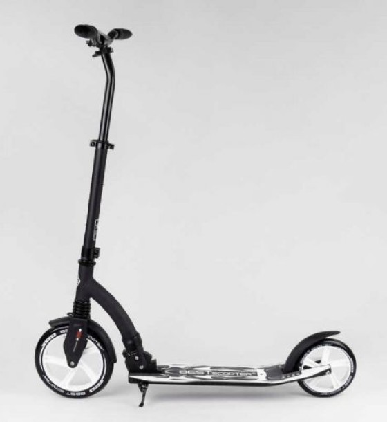 Самокат двоколісний Best Scooter 75343 колеса PU - переднє 23 см, заднє - 20 см, 1 амортизатор, широкий руль, зажим руля, в коробці
