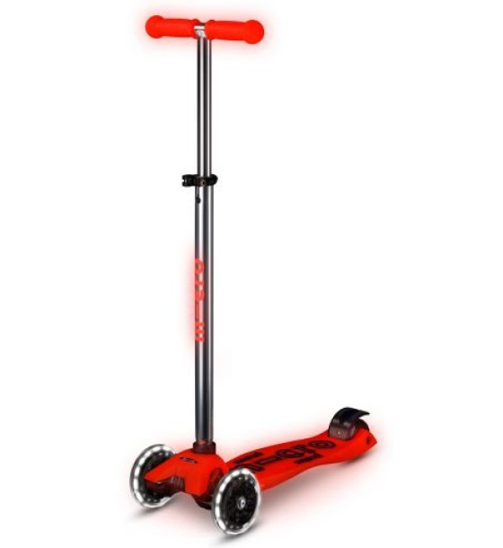 Самокат Micro серії Maxi Deluxe Glow LED – Червона аура