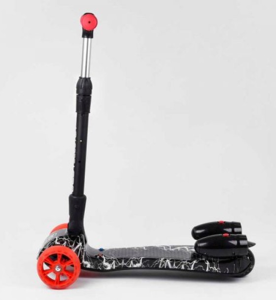 Самокат "Best Scooter. MAXI" (з парогенератором, МУЗИКА, ДИМ, ТУРБІНИ, пластмасовий, колеса PU 120х40мм, складне алюмінієве кермо, в коробці