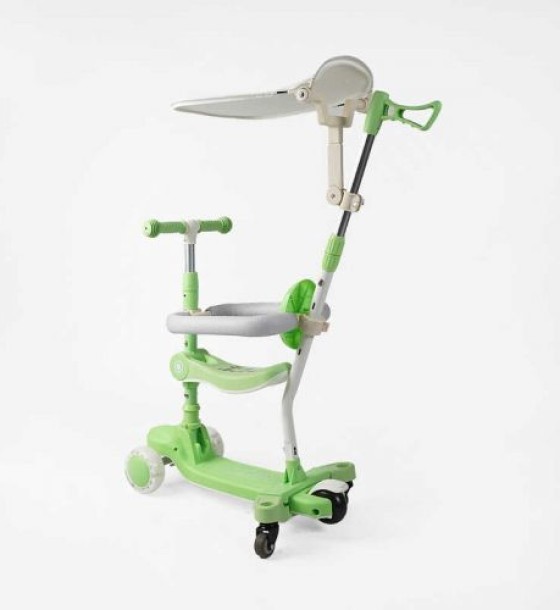 Самокат 5в1 "Skyper" колеса PU 125х40мм зі світлом, укр озвучування та підсвічування платформи,с ДОП. КОЛЕСАМИ, захисний бампер, в коробці