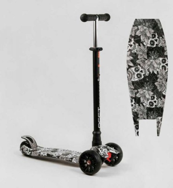 Самокат триколісний “Best Scooter” (кермо знімне, колеса PU зі світлом, переднє 130х25 мм, задні здвоєні 80х45 мм, в коробці)
