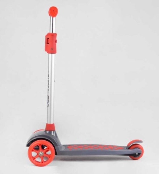 Самокат триколісний LK-52003 Best Scooter (4) СВІТЛО ДЕКИ, КОЛІС І ДИСКІВ, знімне кермо, передні колеса PU 120х35мм, задні колеса PU 80х30мм