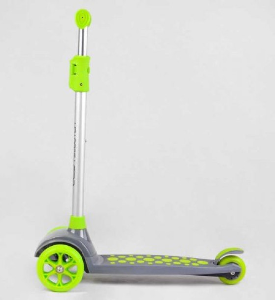 Самокат триколісний LK-70111 Best Scooter (4) СВІТЛО ДЕКИ, КОЛІС І ДИСКІВ, знімне кермо, передні колеса PU 120х35мм, задні колеса PU 80х30мм