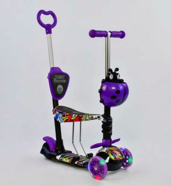 Самокат 5в1 13400 (1) Best Scooter, АБСТРАКЦІЯ, PU колеса, ПІДСВІЧУВАННЯ КОЛІС, в коробці