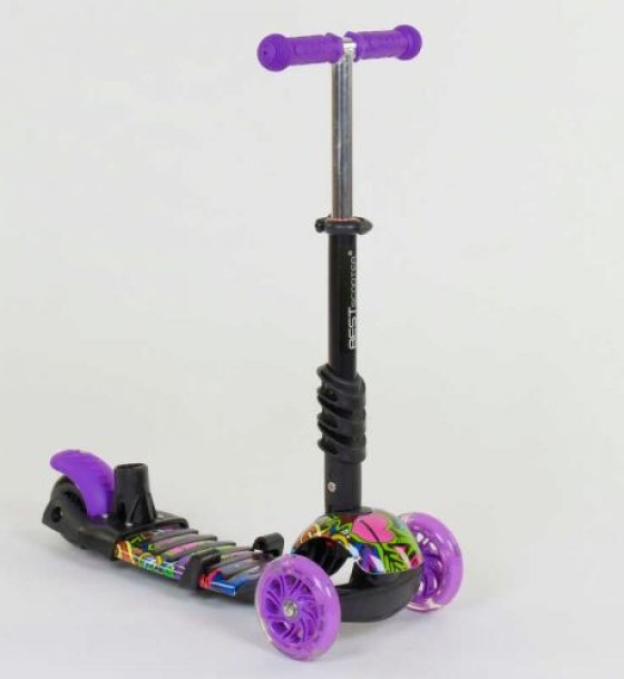 Самокат 5в1 13400 (1) Best Scooter, АБСТРАКЦІЯ, PU колеса, ПІДСВІЧУВАННЯ КОЛІС, в коробці