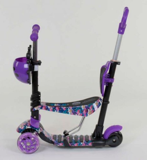 Самокат 5в1 19870 (1) Best Scooter, АБСТРАКЦІЯ, PU колеса, ПІДСВІЧУВАННЯ КОЛІС, в коробці