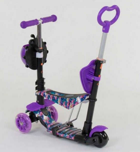 Самокат 5в1 19870 (1) Best Scooter, АБСТРАКЦІЯ, PU колеса, ПІДСВІЧУВАННЯ КОЛІС, в коробці