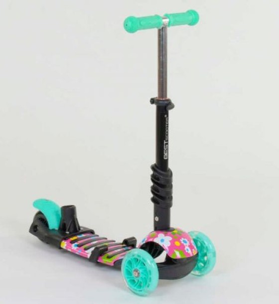 Самокат 5в1 43702 (1) Best Scooter, АБСТРАКЦІЯ, PU колеса, ПІДСВІТКА КОЛІС, в коробці