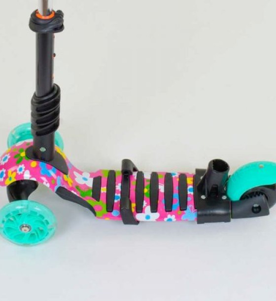 Самокат 5в1 43702 (1) Best Scooter, АБСТРАКЦІЯ, PU колеса, ПІДСВІТКА КОЛІС, в коробці