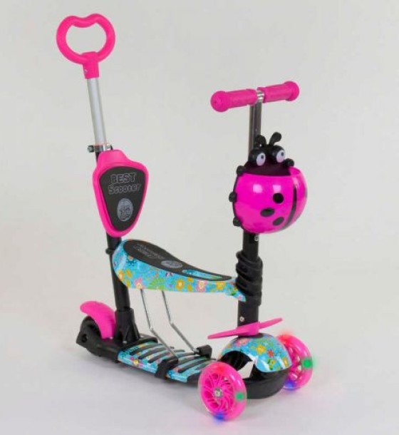 Самокат 5в1 26901 (1) Best Scooter, АБСТРАКЦІЯ, PU колеса, ПІДСВІЧУВАННЯ КОЛІС, в коробці