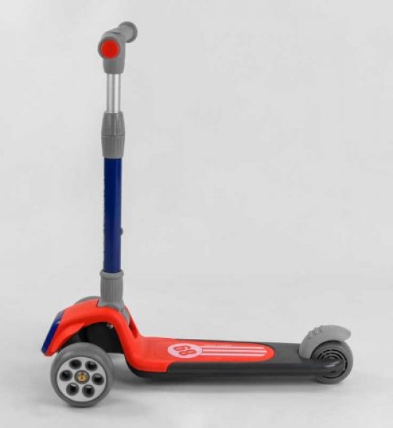 Самокат триколісний RS-9119 (6) Best Scooter, ЧЕРВОНИЙ,  складне алюмінієве кермо, 3 колеса PU зі світлом, d = 120*50 мм