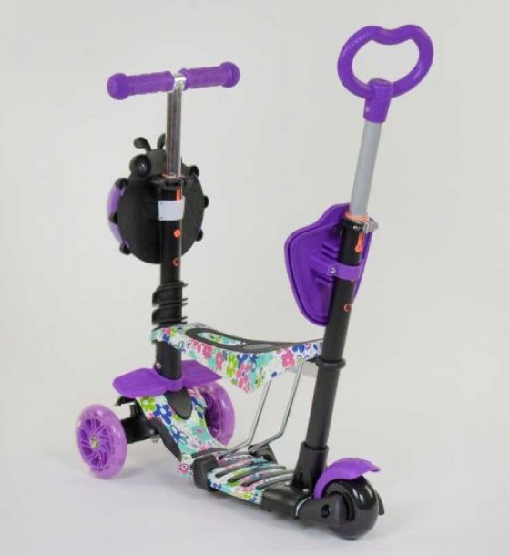 Самокат 5в1 68995 (1) Best Scooter, АБСТРАКЦІЯ, PU колеса, ПІДСВІЧУВАННЯ КОЛІС, в коробці