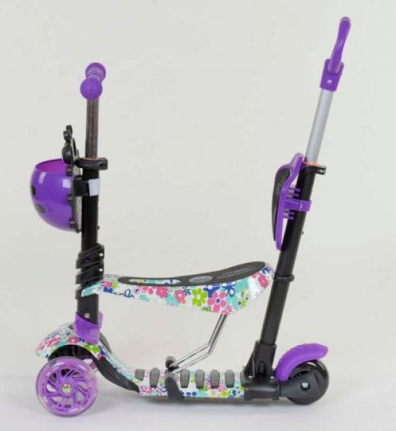 Самокат 5в1 68995 (1) Best Scooter, АБСТРАКЦІЯ, PU колеса, ПІДСВІЧУВАННЯ КОЛІС, в коробці