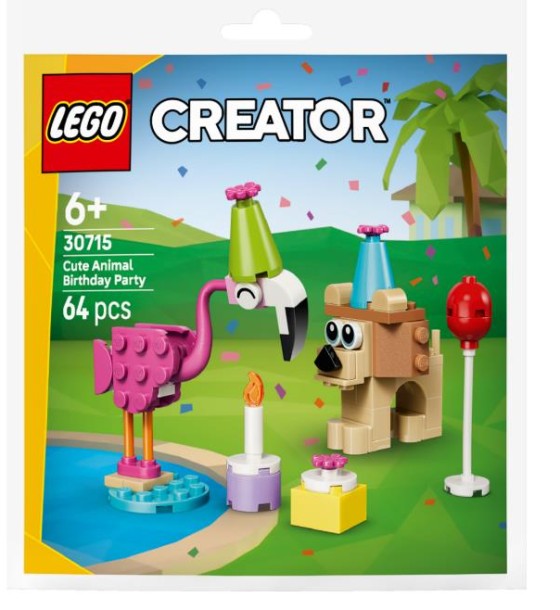 Конструктор LEGO Creator Чарівна вечірка тваринок до дня народження (30715)