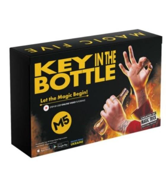 Пристрій для демонстрації фокусів і трюків в ігровій формі "Magic Five. Key in the Bottle"